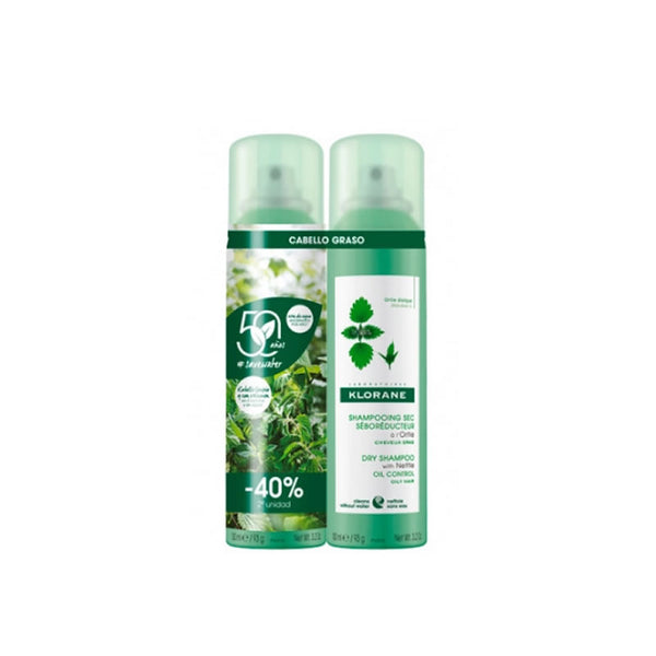 Klorane Purifying Dry Shampoo Nettle 2x150ml