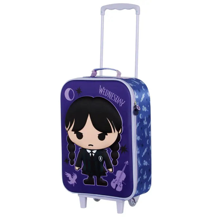 Wednesday chibi 3D trolley suitcase - Livre e Solta Fashion