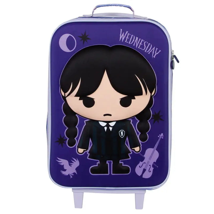 Wednesday chibi 3D trolley suitcase - Livre e Solta Fashion