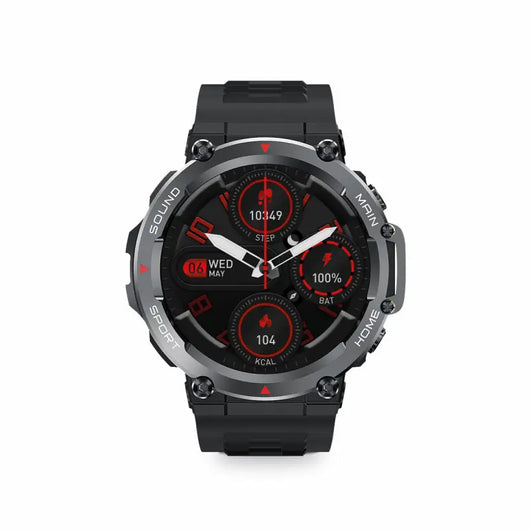 Sleek and modern KSIX Oslo Smartwatch with 1.5" Bluetooth 5.0 display, 270 mAh battery, and stylish black design, showcasing its advanced features and functionality.