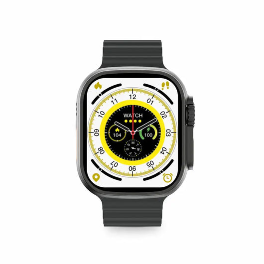 Smartwatch KSIX Urban Plus 2.05" Bluetooth 5.0 270 mAh Black with a modern, sporty design and vibrant yellow and black display.