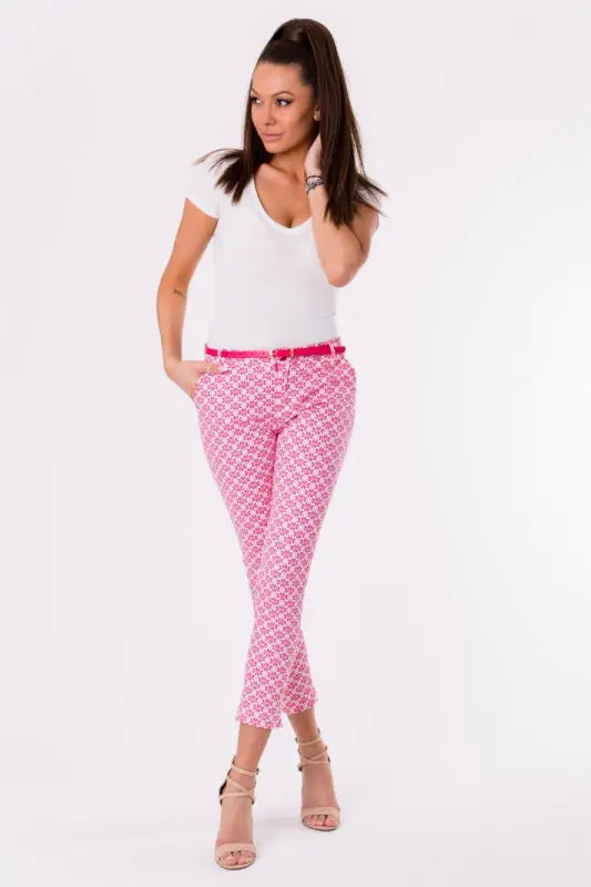 TROUSERS+BELT -RED 48012-2 - Livre e Solta Fashion