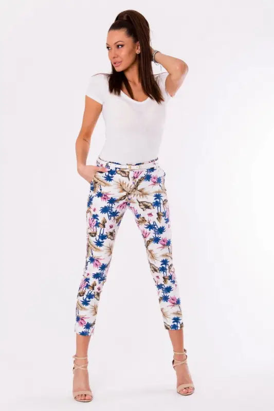 TROUSERS+BELT -WHITE 48011-2 - Livre e Solta Fashion