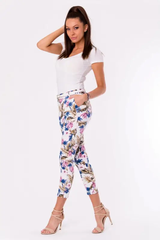 TROUSERS+BELT -WHITE 48011-2 - Livre e Solta Fashion