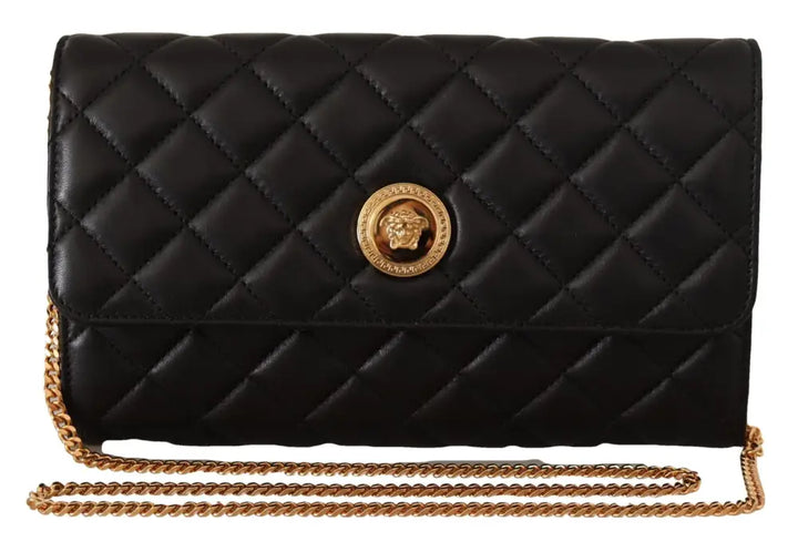 Versace Black Nappa Leather Medusa Evening Bag - Livre e Solta Fashion