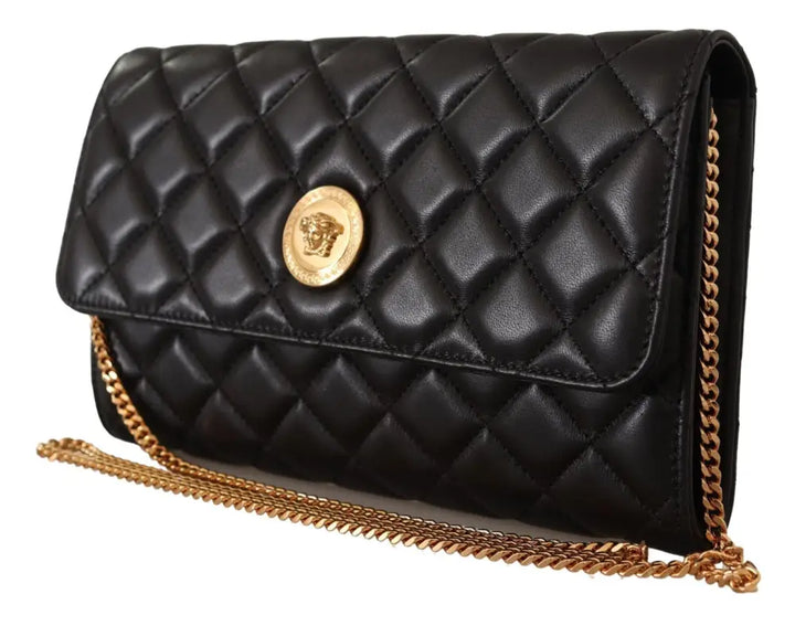 Versace Black Nappa Leather Medusa Evening Bag - Livre e Solta Fashion