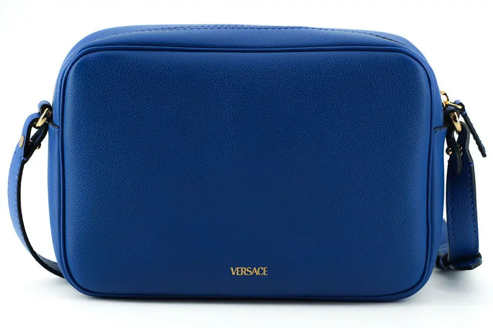 Versace Blue Calf Leather Camera Shoulder Bag - Livre e Solta Fashion