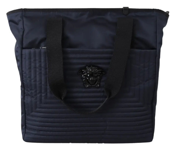 Versace Blue Nylon Tote Bag - Livre e Solta Fashion