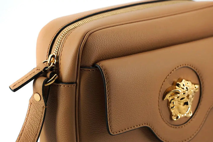 Versace Brown Calf Leather Camera Shoulder Bag - Livre e Solta Fashion