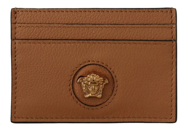 Versace Brown Calf Leather Card Holder Wallet - Livre e Solta Fashion