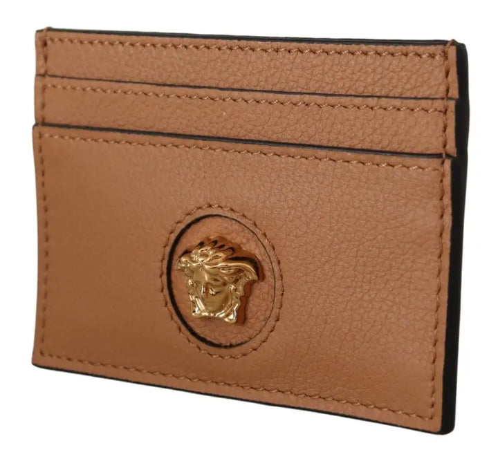 Versace Brown Calf Leather Card Holder Wallet - Livre e Solta Fashion