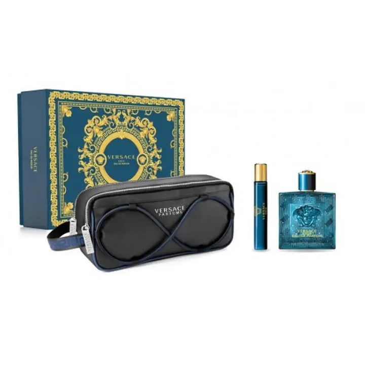 Versace Eros Pour Homme Eau De Perfume Spray 100ml Set 3 Pieces - Livre e Solta Fashion