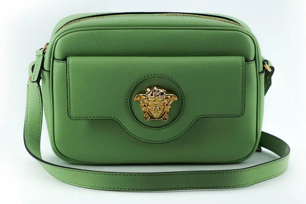 Versace Mint Green Calf Leather Camera Shoulder Bag - Livre e Solta Fashion