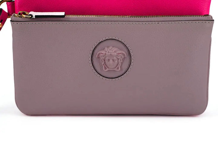 Versace Pink Calf Leather Pouch Bag - Livre e Solta Fashion