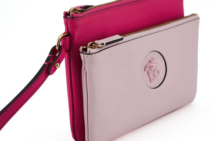 Versace Pink Calf Leather Pouch Bag - Livre e Solta Fashion