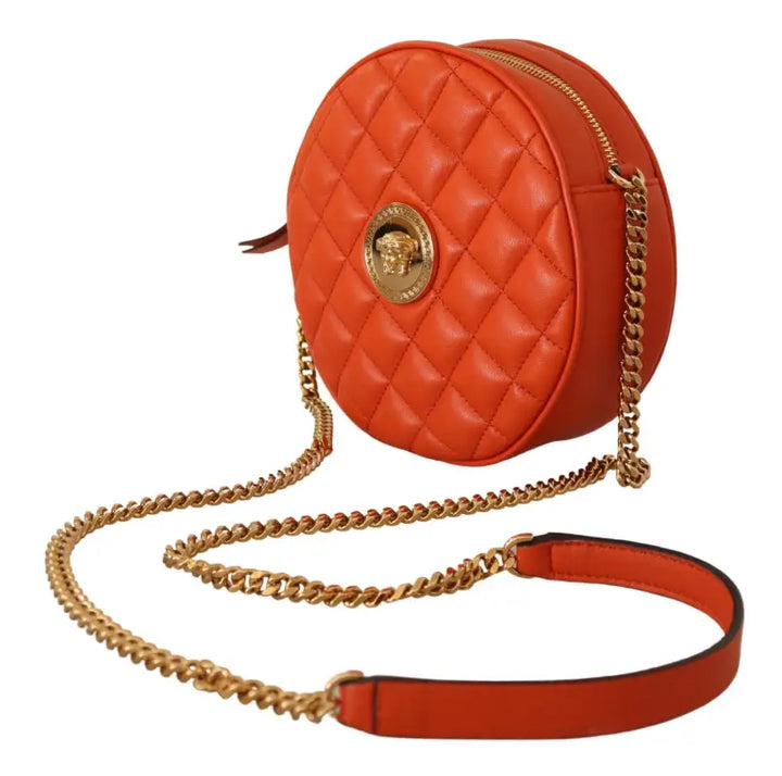 Versace Red Nappa Leather Medusa Round Crossbody Bag - Livre e Solta Fashion