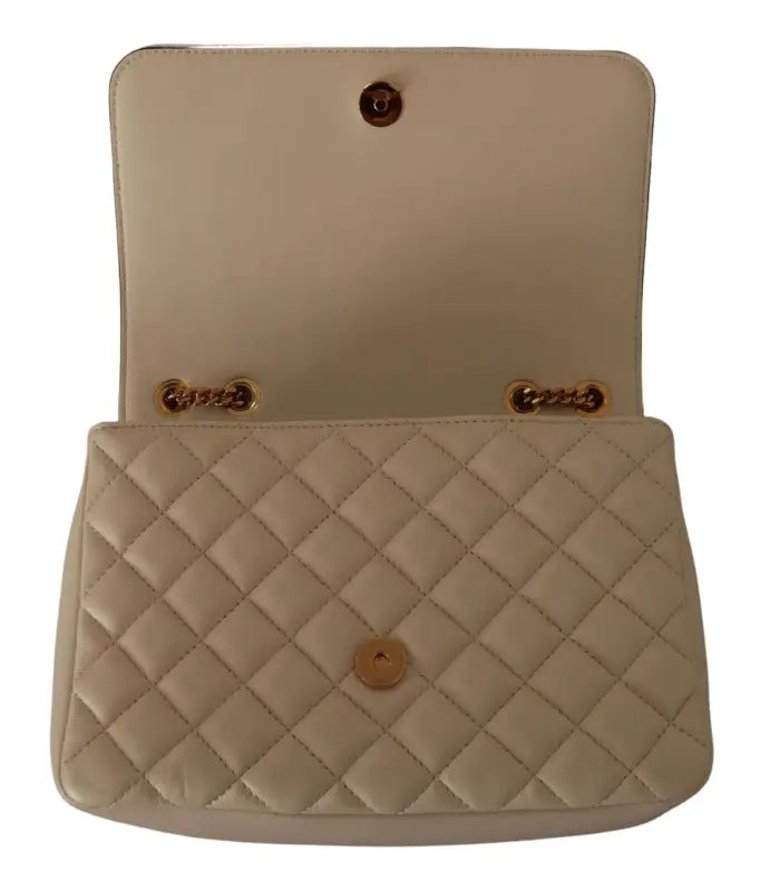 Versace White Nappa Leather Medusa Shoulder Bag - Livre e Solta Fashion