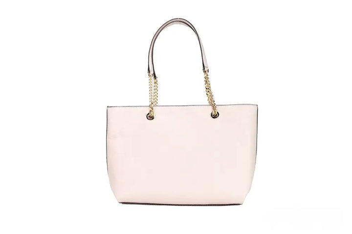 Michael Kors Jet Set Medium Powder Blush Leather Front Zip Chain Tote Bag Purse - Livre e Solta Fashion